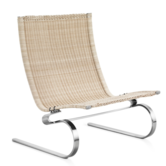Fritz Hansen - PK20 lounge chair wicker, matte chrome base