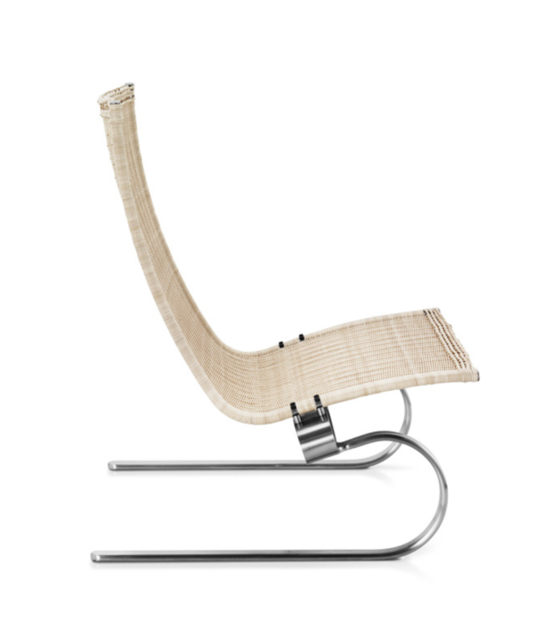 Fritz Hansen Fritz Hansen - PK20 lounge chair wicker, matte chrome base