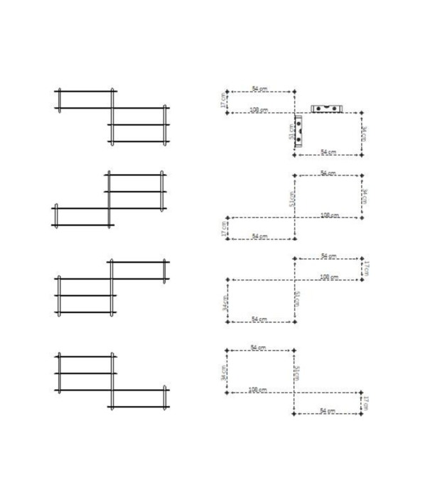 Gejst Nivo Wall Rack B combinatie