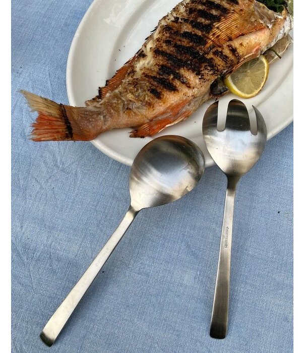 Kay Bojesen  Kay Bojesen - Grand Prix salad set, polished stainless steel