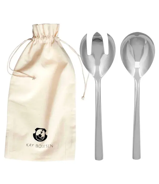 Kay Bojesen  Kay Bojesen - Grand Prix salad set, polished stainless steel