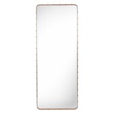 Adnet  large wall mirror creamy white leather
