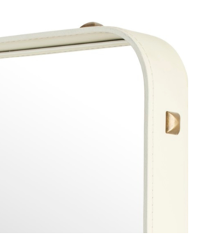 Gubi - Adnet  large mirror creamy white leather