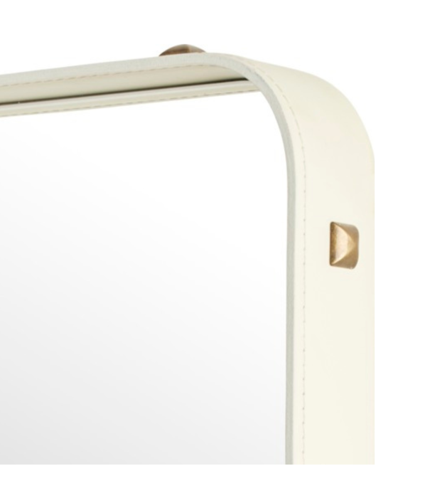 Gubi  Gubi - Adnet  large wall mirror creamy white leather