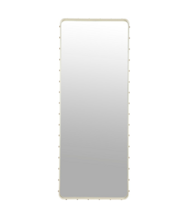 Adnet  Large Mirror cream white leather