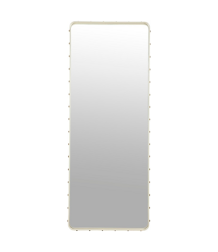 Adnet Large Spiegel cream white leer