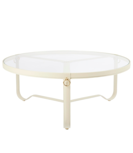 Gubi - Adnet Salontafel creamy white leer Ø100