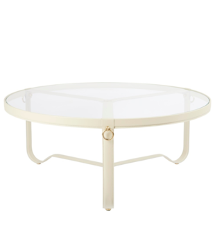 Gubi - Adnet coffee table creamy white leather Ø100