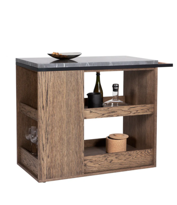 Asplund  Asplund: Remy Serving trolley oak - white Carrara marble top