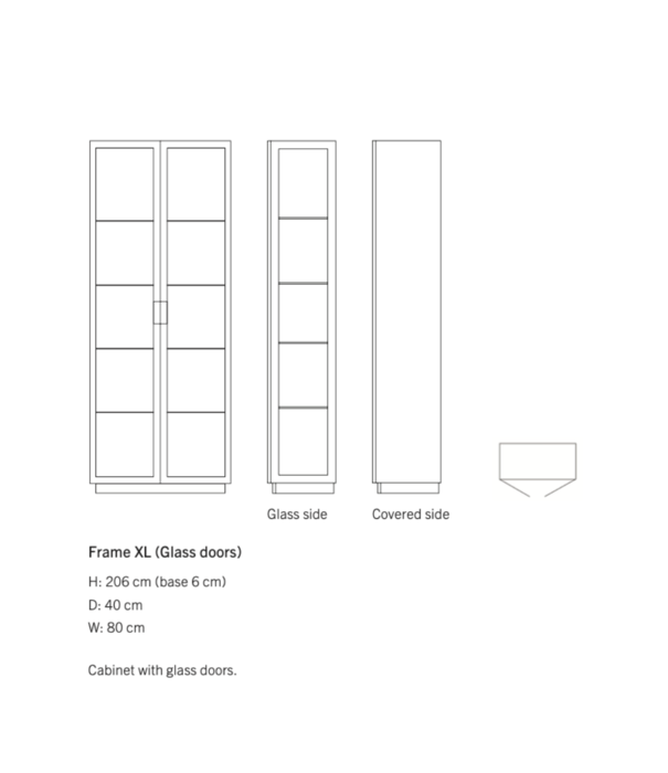 Asplund  Asplund: Frame kast XL glazen deuren H206 cm.