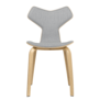 Fritz Hansen Grand Prix Chair oak, front Steelcut Trio grey