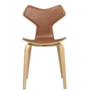 Fritz Hansen Grand Prix Chair oak, front Grace Walnut leather
