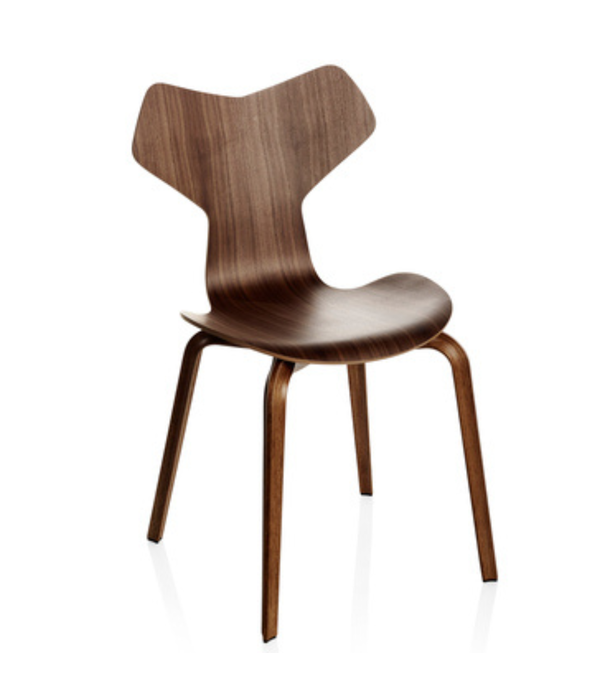 Fritz Hansen Fritz Hansen - Grand Prix Chair walnut, front upholstery Hallingdal grey