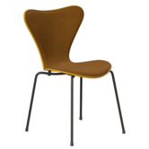 Fritz Hansen Series 7 Butterfly Chair true yellow, front Remix 422, bronze base