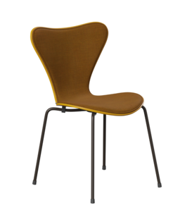 Fritz Hansen - Series 7 chair true yellow, front Remix 422, bronze base
