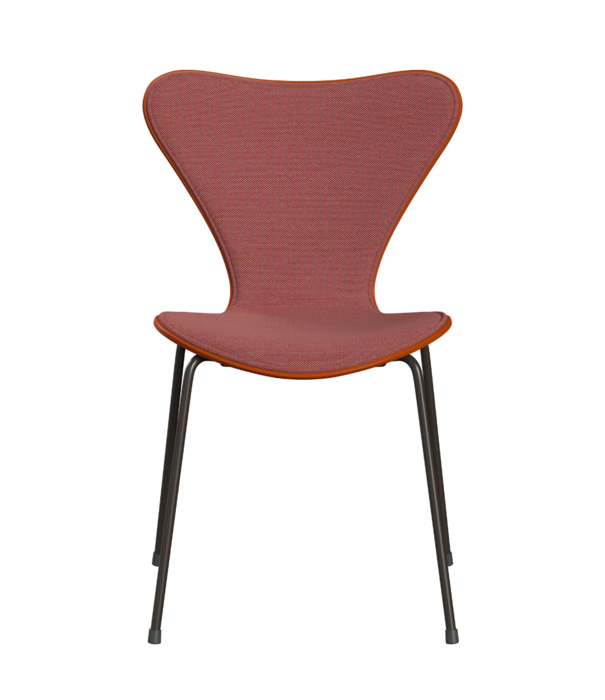 Fritz Hansen Fritz Hansen - Series 7 chair paradise orange, front Steelcut Trio 636, bronze base