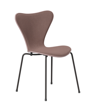 Fritz Hansen -  Series 7 stoel pale rose, voorkant rewool 648, graphite poten