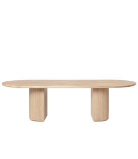 Gubi - Moon Elliptical Dining Table solid soap treated oak  290 x 105