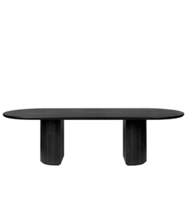 Gubi - Moon dining table Elliptical brown/black oak  298 x 101