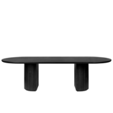 Gubi Moon Elliptical dining table brown/black solid oak