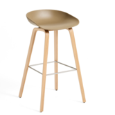 Dining Campaign,  AAS 32 Low bar stool, lacquered oak base