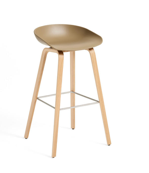 Hay  Dining Campaign,  AAS 32 Low bar stool, lacquered oak base