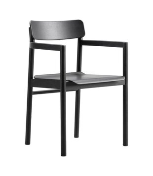 Post Armstoel zwart eiken