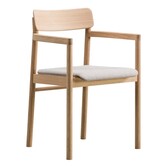 Model 3446, Post Armchair zitting gestoffeerd, geolied eiken