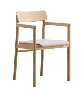 Post Armchair oiled oak, seat Sunniva grey