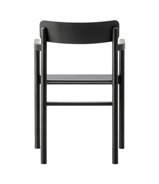 Fredericia  Fredericia - Post armchair, black oak  - black leather
