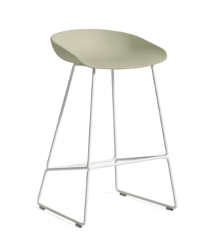 Hay AAS 38 Low Bar Stool white steel base H65