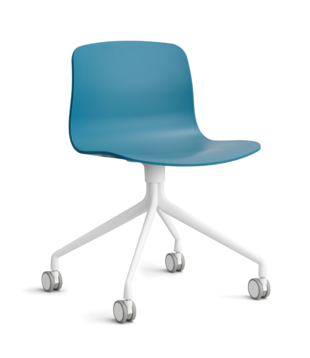 Hay -  AAC 14 chair white swivel base with wheels