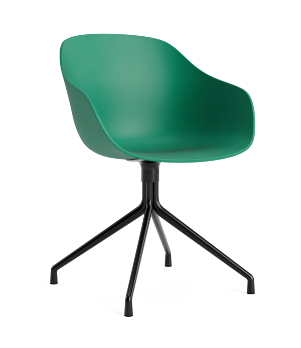 Hay   AAC220 stoel, zwart aluminium 4 star swivel voet
