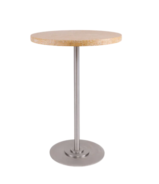 Table 57 yellow limestone, stainless steel base Ø55