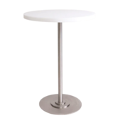 Table 57 white, stainless steel base