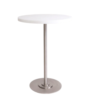 Table 57 white, stainless steel base Ø55