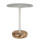 Northern -Ton side table aluminium, brown marble base