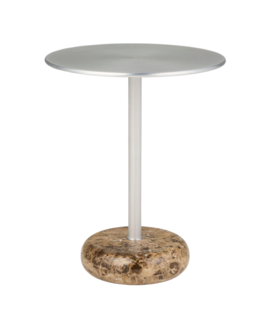 Northern -Ton side table aluminium, brown marble base