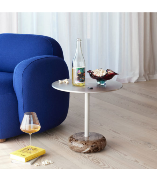 Northern  Northern -Ton side table aluminium, brown marble base