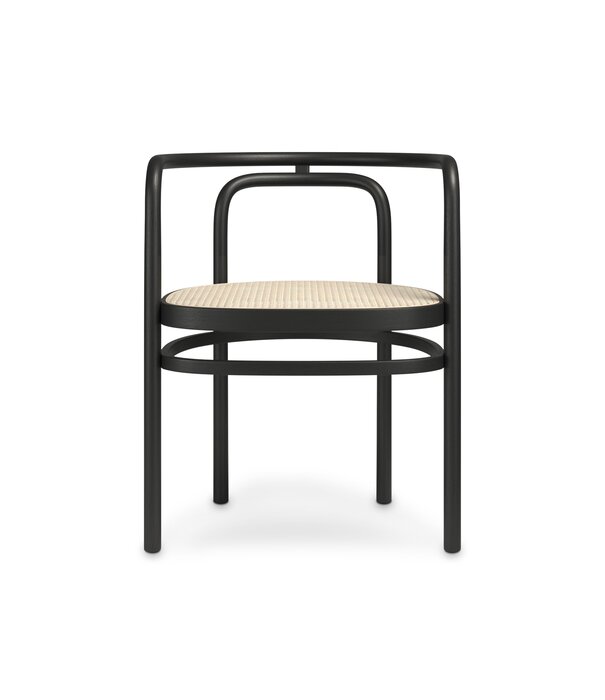 Fritz Hansen Fritz Hansen PK15 Armstoel zwart essen, frans riet