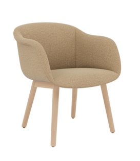 Muuto - Fiber Soft Armchair Ecriture sand, oak base