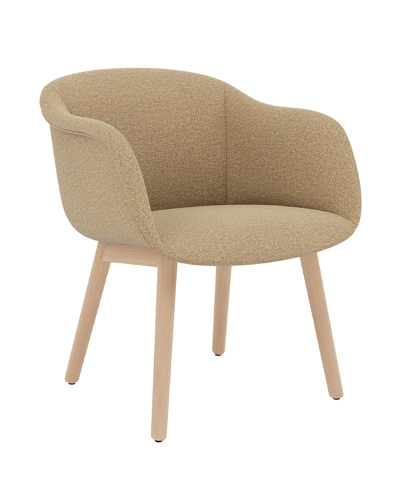 Muuto  Muuto Fiber Soft Armstoel Ecriture sand, eiken poten