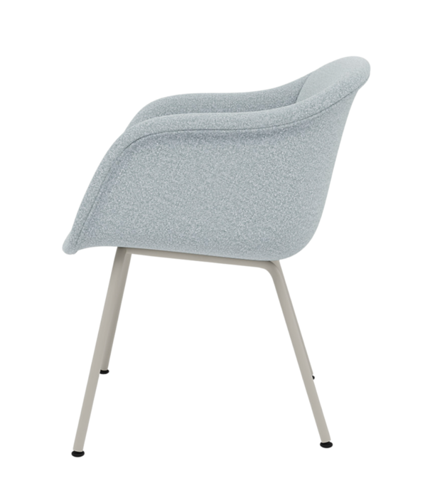 Muuto  Muuto - Fiber Soft Armstoel Ecriture blauw, tube grijs voet