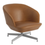 Muuto - Oslo lounge chair cognac leather, grey swivel base