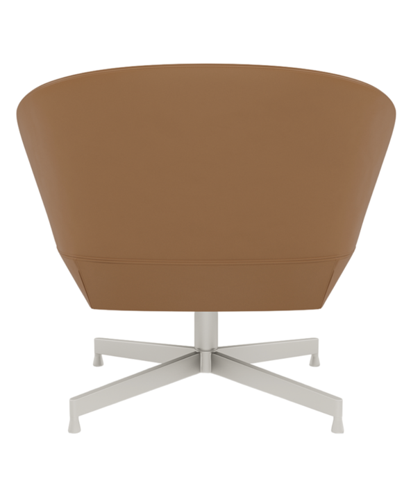 Muuto  Muuto - Oslo lounge stoel cognac leer,  grijs swivel voet