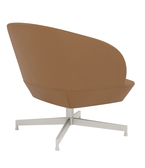 Muuto  Muuto - Oslo lounge chair cognac leather, grey swivel base