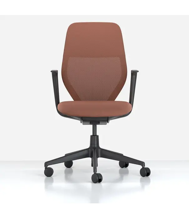 Vitra  ACX Soft Office Chair deep black, terracotta mesh, grid knit terracotta