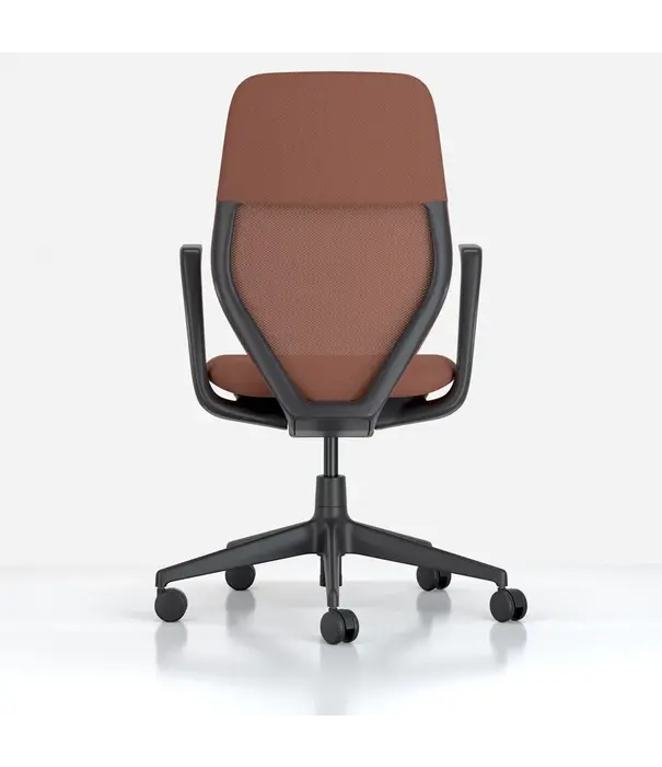 Vitra  ACX Soft Bureaustoel deep black,  mesh terracotta, grid knit terracotta