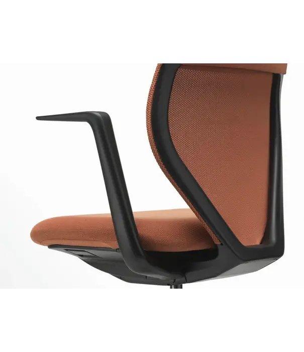 Vitra  ACX Soft Bureaustoel deep black,  mesh terracotta, grid knit terracotta