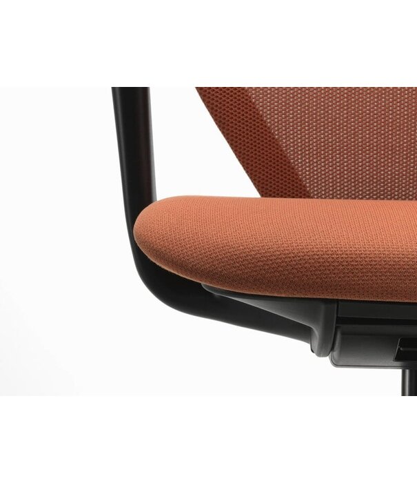 Vitra  ACX Soft Bureaustoel deep black,  mesh terracotta, grid knit terracotta